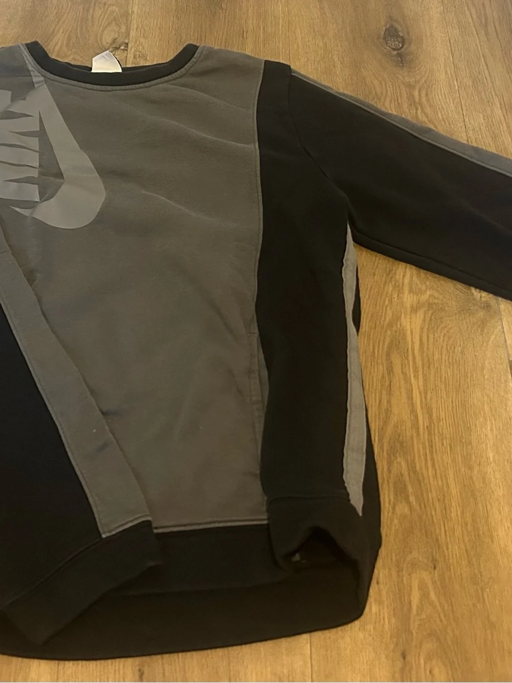 Nike Kids Black, Gray & Neon Green Colorblock Crewneck and Jogger Set